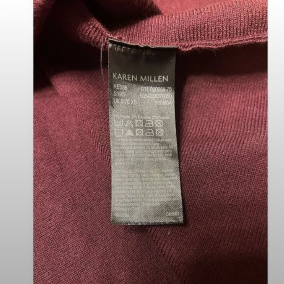 Karen Millen Fit and Flare Mini Dress Burgundy Size XS - Picture 7 of 9